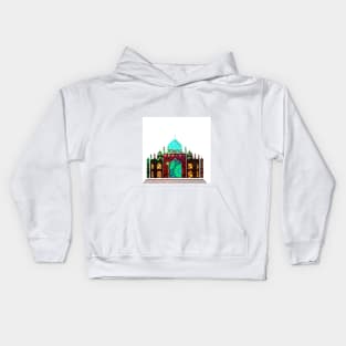 Stylized abstract mosque, a template for the design of Muslim holidays Kids Hoodie